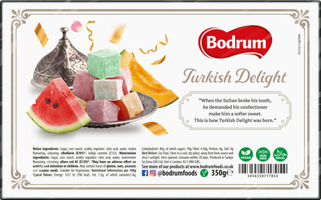 Bodrum Luxury Turkish Delight Melon Mix 350g