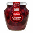 Jar of Bodrum Cherry Compote with a red label on a white background