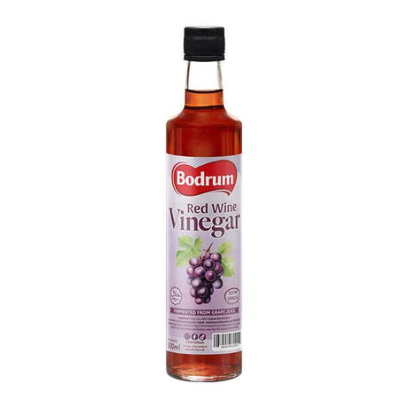 500ml glass bottle of Bodrum Red Wine Vinegar, tangy Mediterranean vinegar for salads