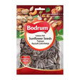 Packaging of Bodrum unsalted sunflower seeds with a red and white design.