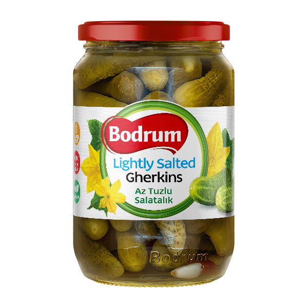 Bodrum Lightly Salted Pickled Gherkins 680g