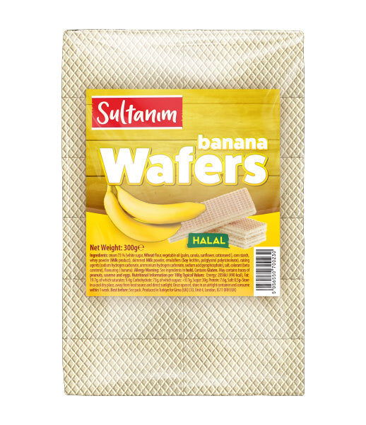 Sultanim Wafers with Banana Cream Filling 300g